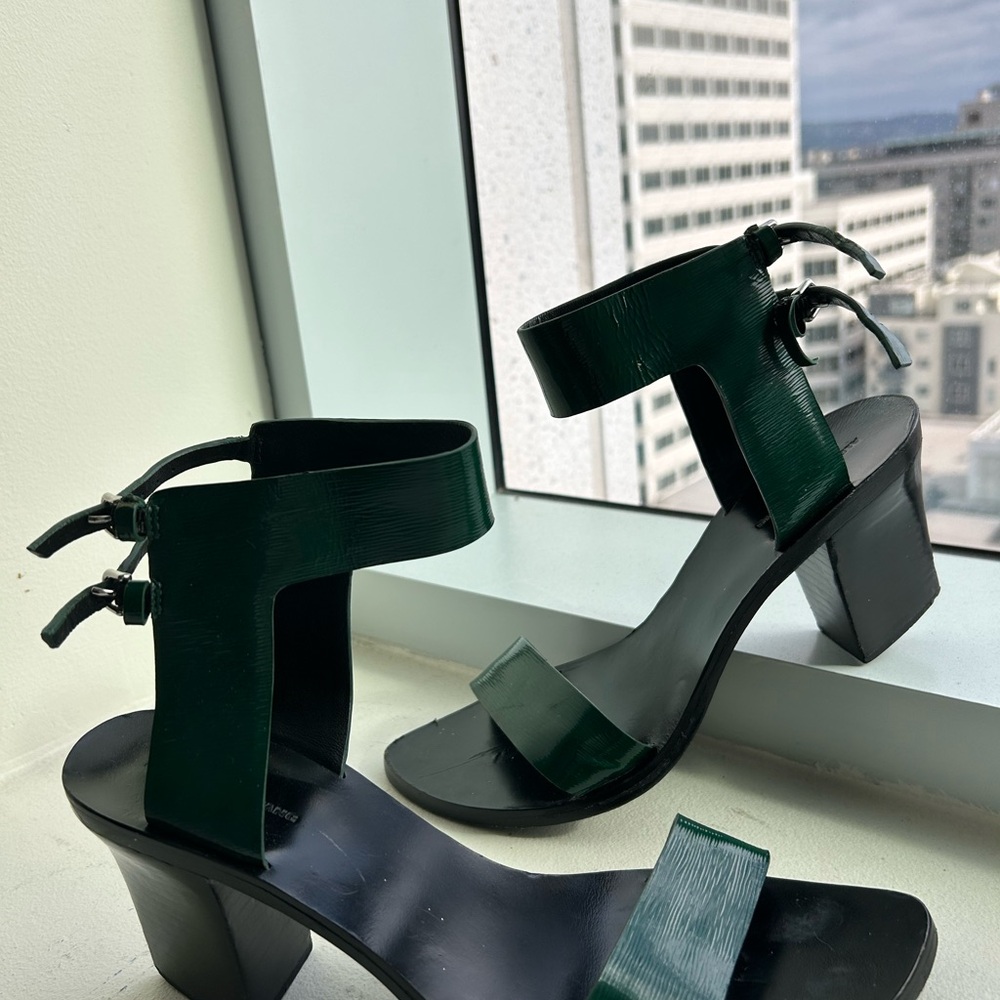 Alexander Wang emerald block heels
